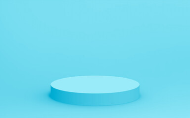 3d blue cylinder podium minimal studio background. Abstract 3d geometric shape object illustration render. Display for medicine product...