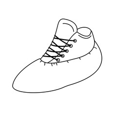 Doodle style shoe covers vector illustration isolated on white. 
