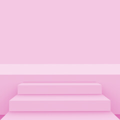 3d pink sweet stage podium scene minimal studio background. Abstract 3d geometric shape object illustration render. Display for cosmetic fashion and valentine product.