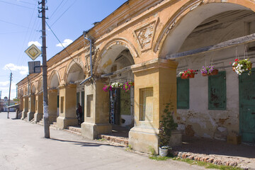 Ancient shopping rows in Old Town of  Novgorod-Seversky, Ukraine