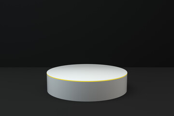 Empty round showcase, product presentation background, 3d rendering.