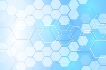 Fototapeta premium Hi-tech background design. The concept of chemical engineering, genetic research, innovative technologies. Hexagonal background for digital technology, medicine, science, research and healthcare. 