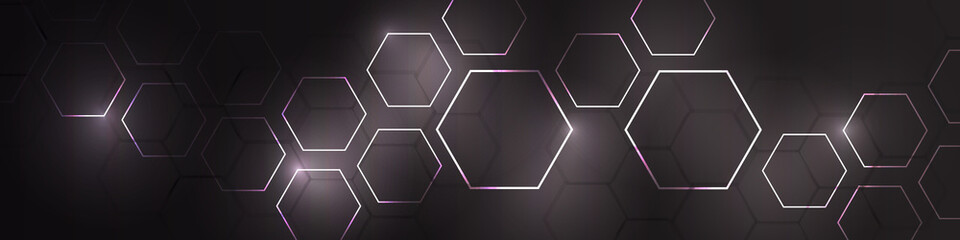 Hi-tech background template. The concept of chemical engineering, genetic research, innovative technology. Hexagonal background.