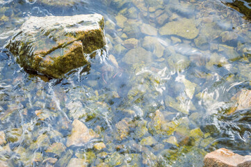 rocks on the beach, water and rocks, water and stones