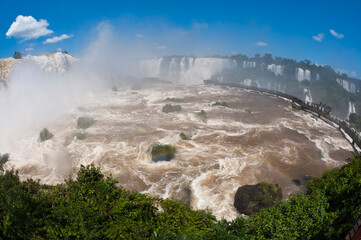 Iguazu/Iguaçu falls viewed from the Brazilian side, Misiones Province, Argentina, South America,...