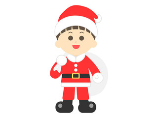 男の子のサンタクロースのイラスト