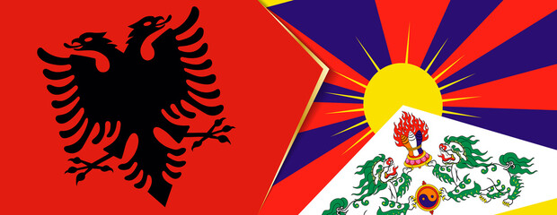 Albania and Tibet flags, two vector flags.