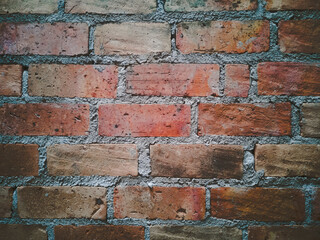 Raw brick wall background, rough wall texture