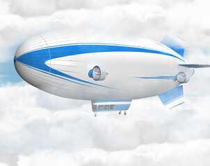3d Luftschiff, Zeppelin in den Wolken