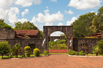 Entrance to the ruins of the Jesuit reduction Nuestra Senora de Loreto, Misiones Province,...
