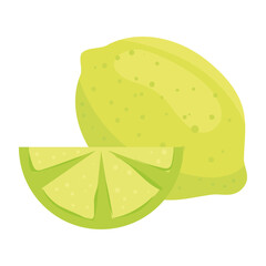 lemon whole and slice, healthy fruit, in white background vector illustration design