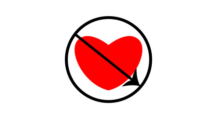 Illustration of heart break on white background