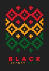 Black History Month. African American History. Celebrated annual. In February in United States and Canada. In October in Great Britain. Poster, card, banner, background. Vector illustration