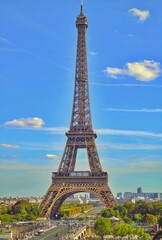 It is a wonderful view of the Eiffel Tower.