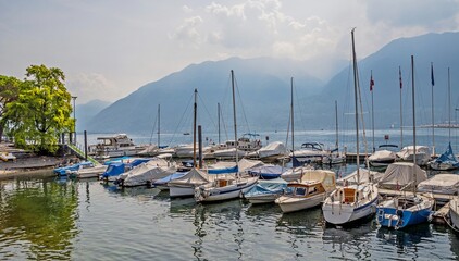 Fototapeta na wymiar Luganersee Schweiz , Lake Lugano, Switzerland