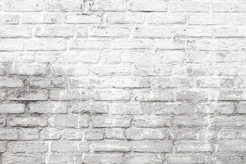 White dirty old brick wall as background