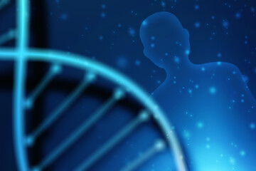 3d render of dna structure, abstract background