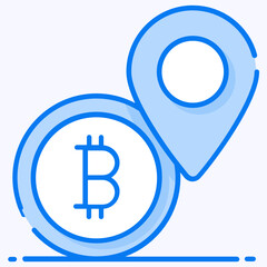 
A icon design of bitcoin location, bitcoin address 
