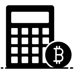 
Investment icon vector design, bitcoin calculator design 
