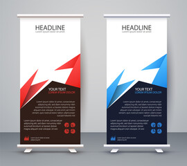 Business Roll up Standee. Design Banner Template Presentation and Brochure Flyer Vector.