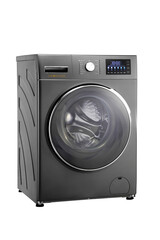 gray washing machine isolated on white background