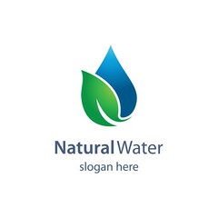 Natural water logo template