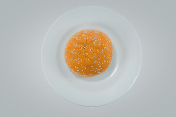 Hamburger bun with sesame seeds
