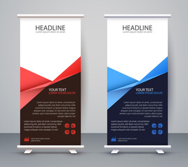 Business Roll up Standee. Design Banner Template Presentation and Brochure Flyer Vector.