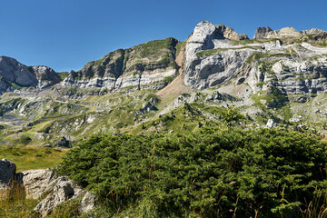 Pyrenees mountain landscape with blue sky