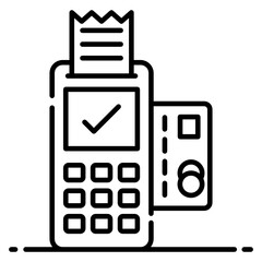 
Digital payment concept, pos flat icon design
