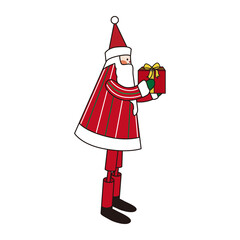 サンタクロース　ブリキのおもちゃ　イラスト