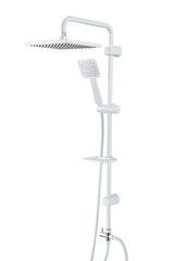 Steel shower on a white background