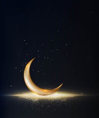 Naklejka na ściany i meble Magic night moon. Night sale background. Ramadan. Vector illustration.