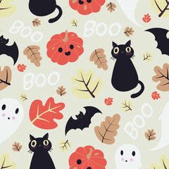 Cute Halloween vector repeat pattern 