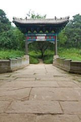 Fototapeta premium stone archway and stone bridge at a Chinese ancient garden