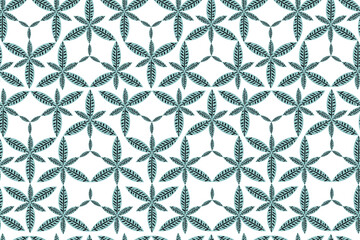 Geometrical seamless pattern floral vector green tree