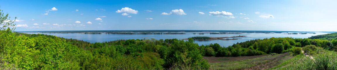 Fototapeta na wymiar Panorama of Dnieper river at early spring