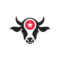 cow head modern logo