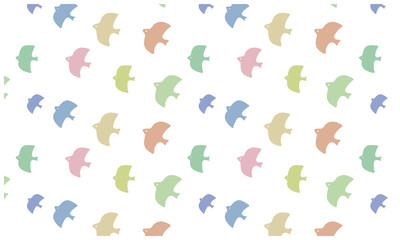 北欧風カラフルな小鳥たちのシームレスパターン