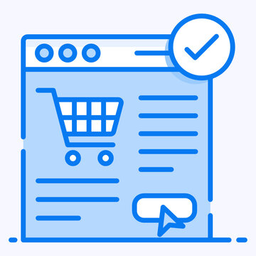 
Online Shopping Website Denoting Concept Of Submit Order In Icon
