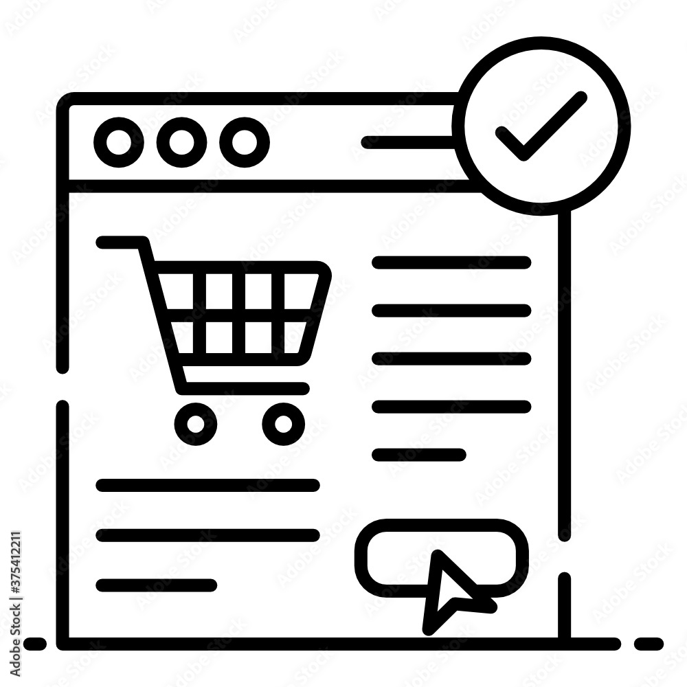 Canvas Prints online shopping website denoting concept of submit order in icon