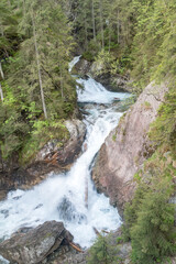 Obraz na płótnie Canvas Waterfall on mountain river Roztoka. Waterfall known as Wodogrzmoty Mickiewicza.
