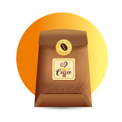 branding mockup coffee, corporate identity mockup, bag paper and seal stamp coffee vector illustration design