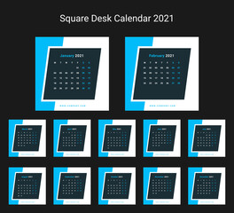 Desk Calendar 2021 Template Design