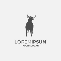 bull silhouette logo vector