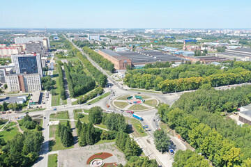 Panorama of the Kirovsky district, the city of Novosibirsk