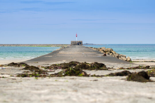 Sand Area High Res beach blue Stock tremplin paysage cherbourg octeville mer beacon