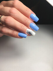 sample of nail design on female hands