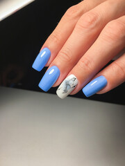sample of nail design on female hands