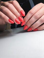 sample of nail design on female hands